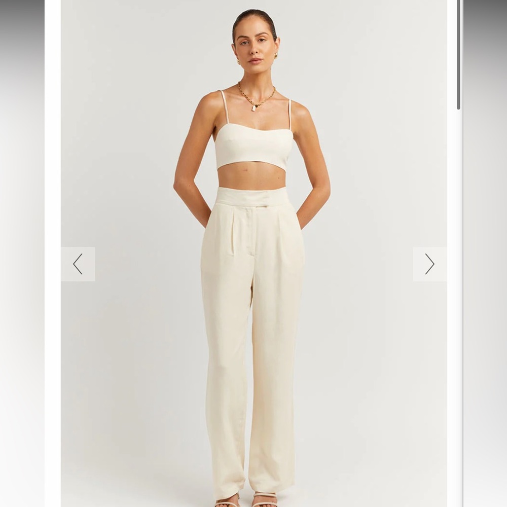 *NWT* DISSH Karla Off White Tencel Blend Trousers